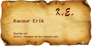 Kacsur Erik névjegykártya