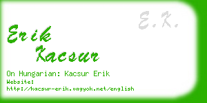 erik kacsur business card